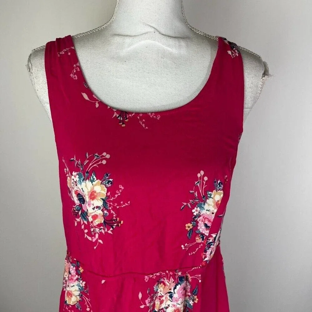 Torrid Womans‎ Sz 0 12 Floral Dress Sz Pink Tie Back Open Cutout